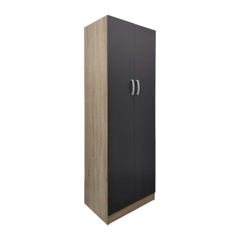 Ντουλάπα δίφυλλη Athos  σε sonoma-ανθρακί απόχρωση 60x42x180εκ