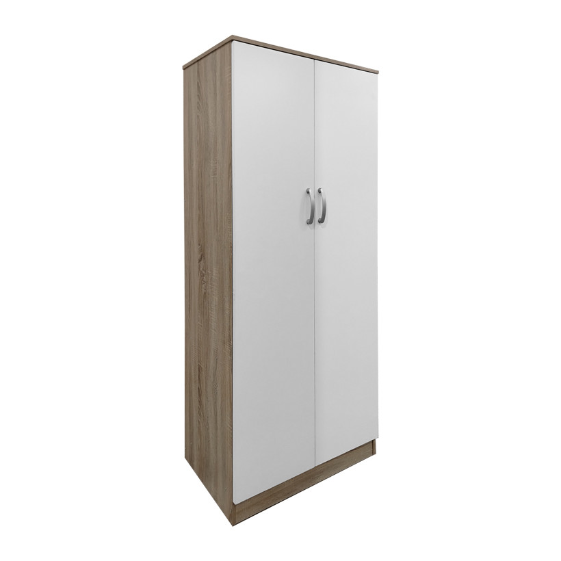 Ντουλάπα δίφυλλη Athos  σε sonoma-λευκή απόχρωση 80x42x180εκ