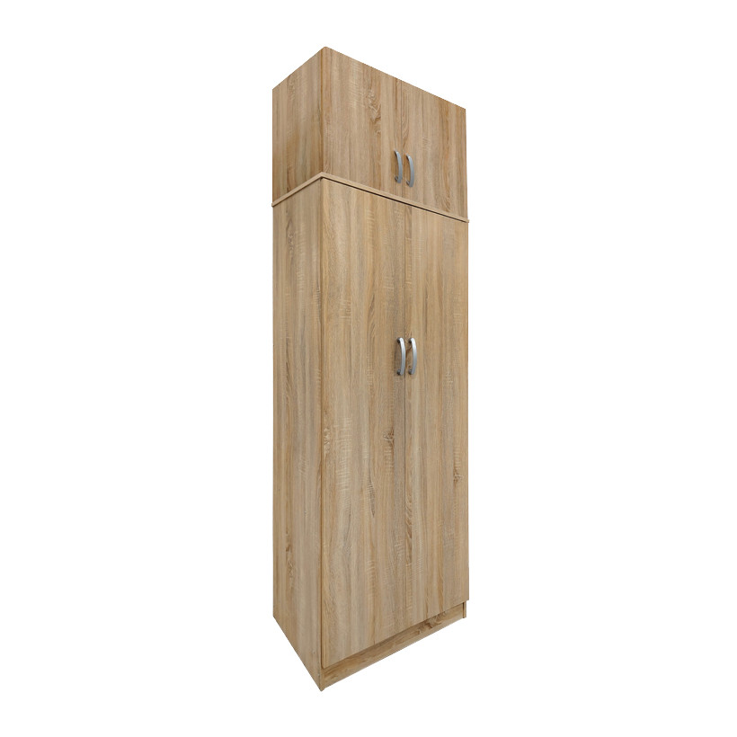 Ντουλάπα δίφυλλη και πατάρι Athos  σε oak απόχρωση 80x42x240εκ