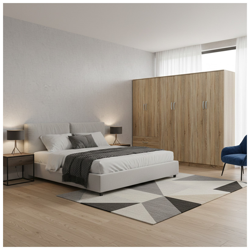 Ντουλάπα εξάφυλλη Athos I  sonoma 240x42x180εκ