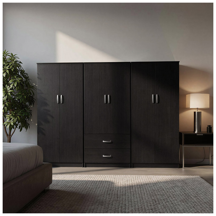 Ντουλάπα εξάφυλλη Athos Ι  wenge 240x42x180εκ