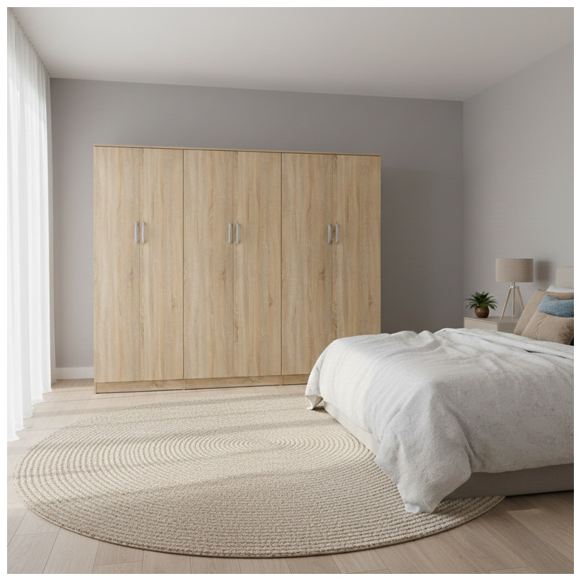 Ντουλάπα εξάφυλλη Athos ΙΙ  sonoma 240x42x180εκ