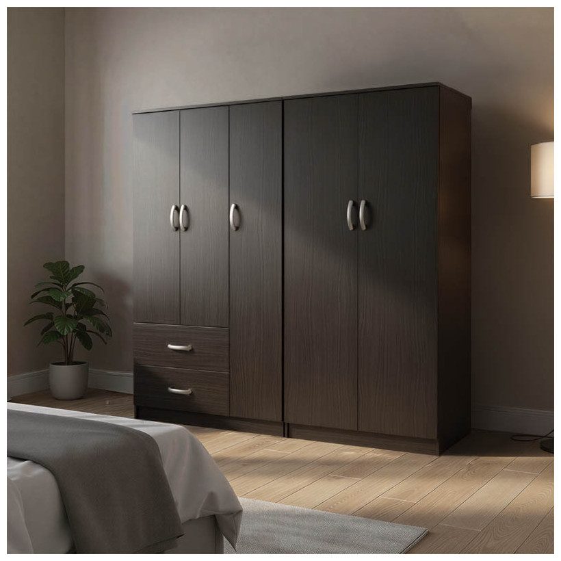 Ντουλάπα πεντάφυλλη Athos Ι  wenge 170x42x180εκ