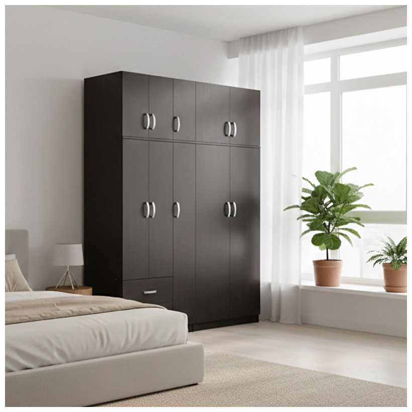 Ντουλάπα πεντάφυλλη με πατάρι Athos I  wenge 170x42x240εκ