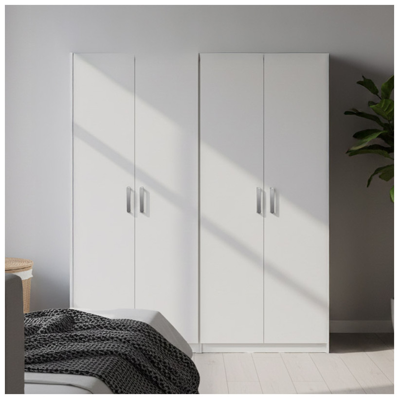 Ντουλάπα τετράφυλλη Athos Ι  λευκή 160x42x180εκ