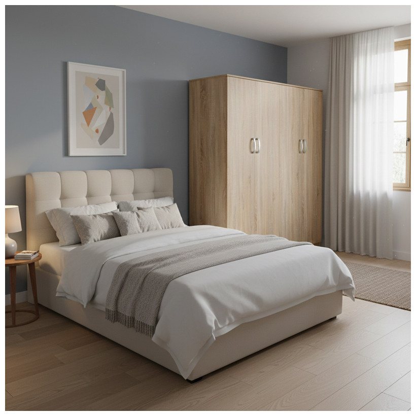 Ντουλάπα τετράφυλλη Athos Ι  sonoma 160x42x180εκ
