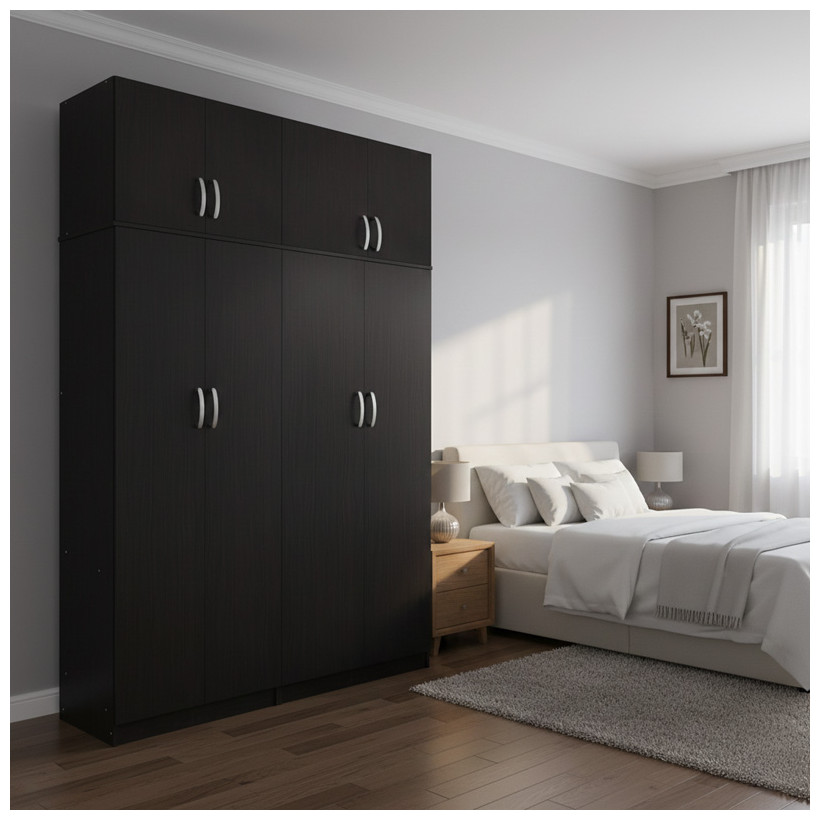 Ντουλάπα τετράφυλλη με πατάρι Athos Ι  wenge 160x42x240εκ