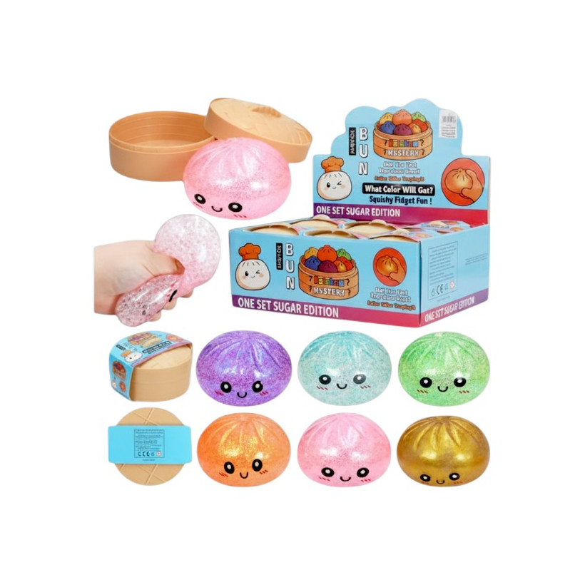 Παιχνίδι Squishy Dumpling Antistress φατσούλα - 5.5cm - Πακέτο 12 τεμαχίων - TEM4982 - 847981