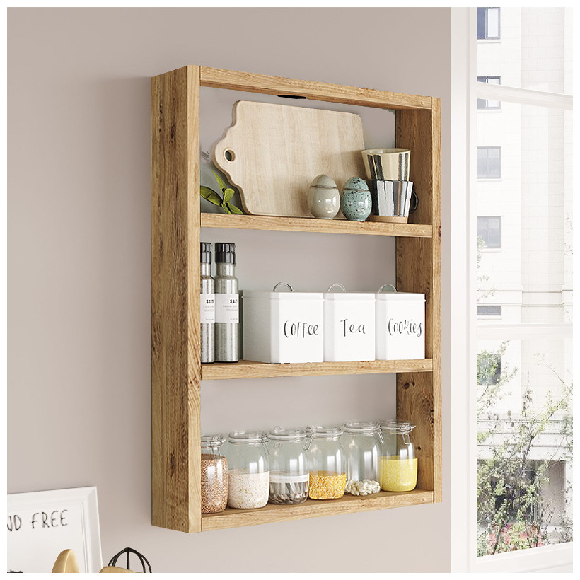 Ραφιέρα τοίχου Prena  χρώμα atlantic pine 43,2x9x60εκ.