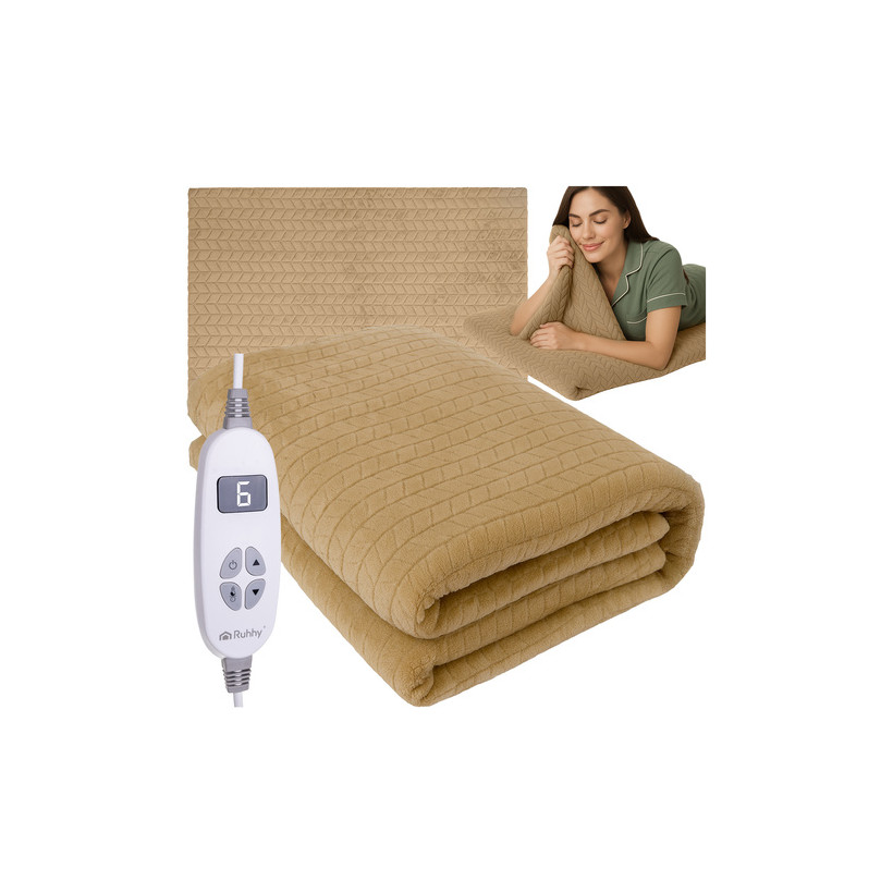 Ruhhy Ηλεκτρική Κουβέρτα 180x130 cm με 10 Ρυθμίσεις Θερμοκρασίας και Τηλεχειριστήριο 26224