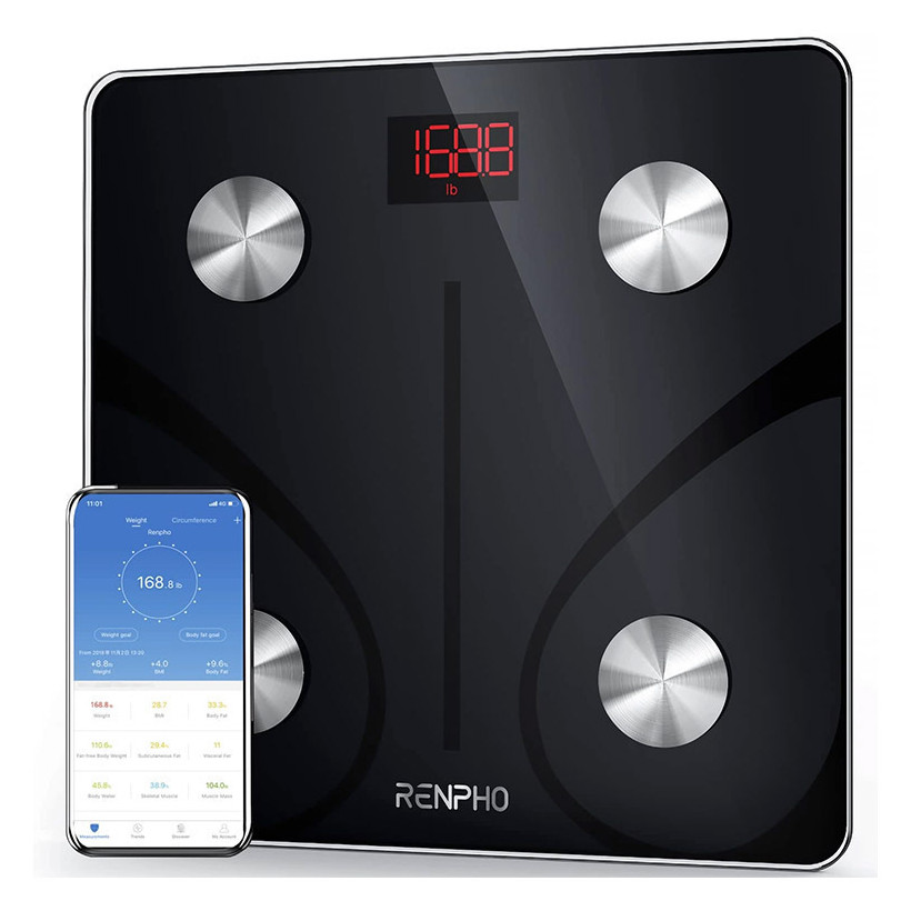 Renpho Smart Ζυγαριά με Λιπομετρητή Smart Body Scale Bluetooth με 13 Μετρήσεις Μαύρη ES-CS20M-BK