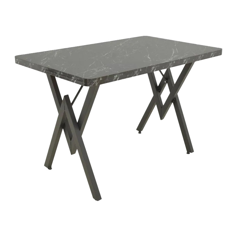 Τραπέζι Vertex  μαύρο μαρμάρου και μέταλλο 110x70x72εκ