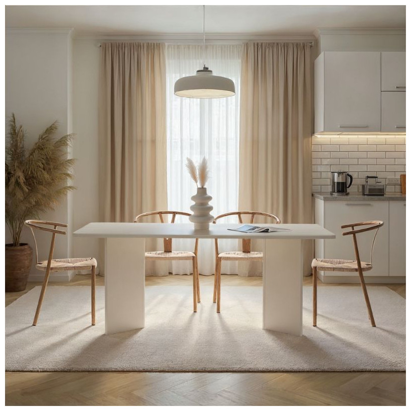Τραπέζι Linza  χρώμα λευκό 180x90x75εκ.