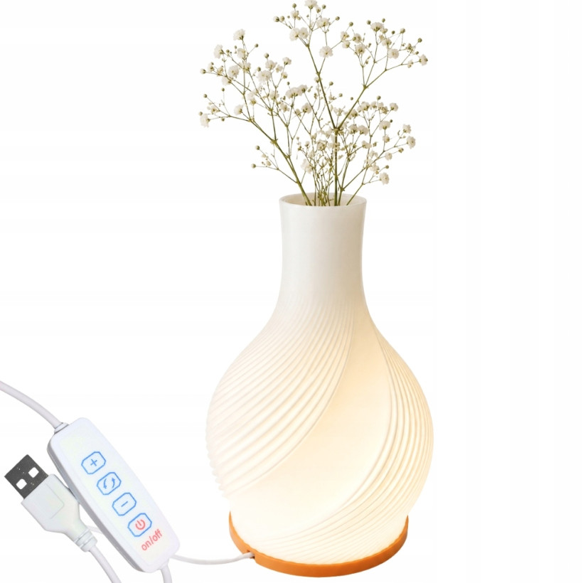 Verk Group  Επιτραπέζιο Φωτιστικό LED με Βάζο 2 σε 1, Ρυθμιζόμενο, 3 Χρώματα, Εκρού 5907451390030
