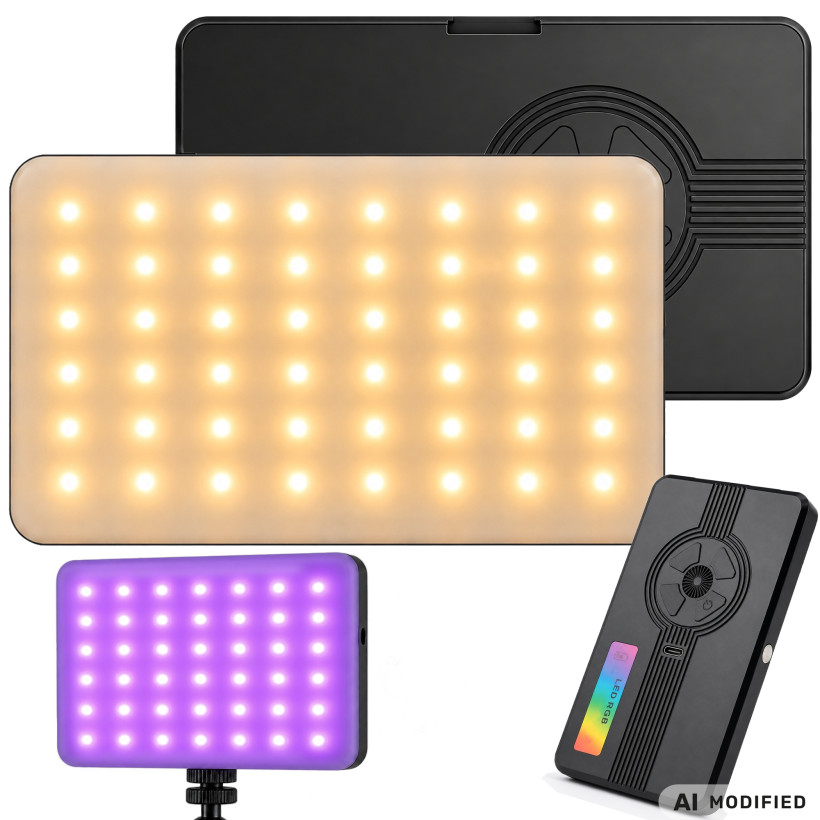 Verk Group Φορητό Φωτιστικό LED RGB-W Τσέπης για Φωτογραφία, 138 LED, 2700-6500K, με Μπαταρία 800mAh και Βάση Hot Shoe/1/4" 5907451392294