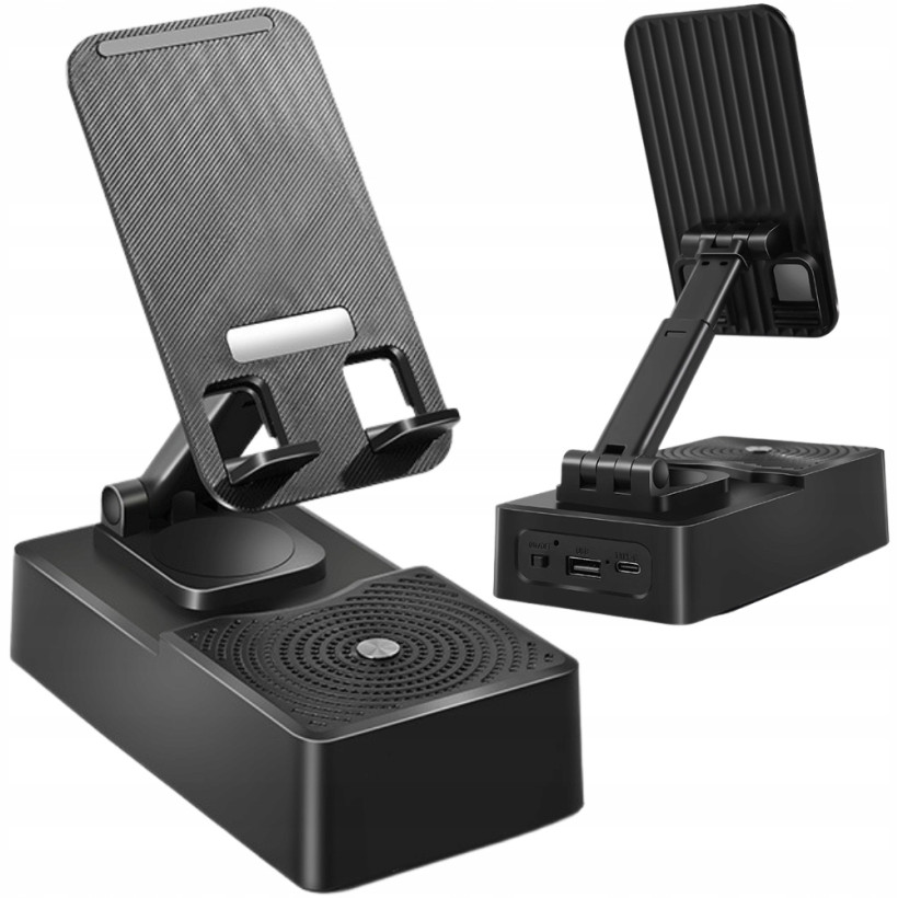 Verk Group Βάση Κινητού/Tablet για Γραφείο με Bluetooth Ηχείο 5W, Μαύρη 5907451373187