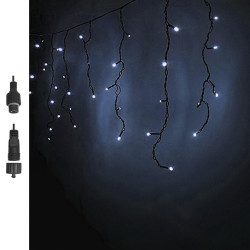 100 Λαμπάκια LED Λευκό Ψυχρό Βροχή με Επέκταση & Προγράμματα IP44 110x80cm (δεν Περιέχεται ο Μετασχηματιστής) Xmasfest 1133501 93-3481