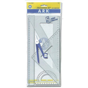 Ark σετ χάρακες 4 τεμαχίων με διαβήτη - μολύβι - 6 ΤΕΜ