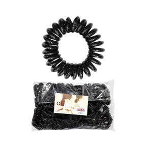 Λαστιχάκι Μαλλιών Σπιράλ Μαύρο ø4,5cm 4teen4ty 401065 - 50 ΤΕΜ 20-1045