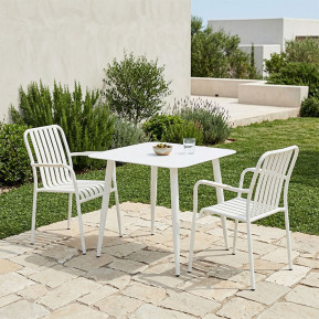Τραπεζαρία Heven Vista  σετ 3τεμ λευκό αλουμίνιο 80x80x72εκ