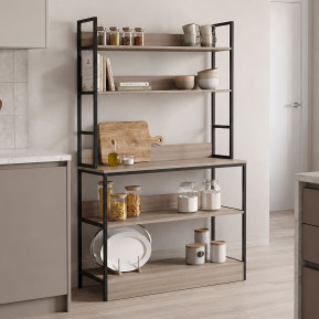 Επιδαπέδια ραφιέρα Oranis  sonoma-μαύρο 105x38x165εκ