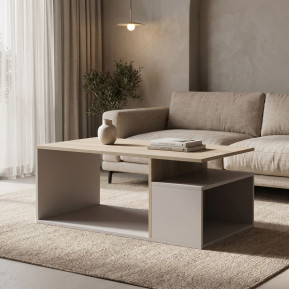 Τραπέζι σαλονιού Wendo  taupe-sonoma 91x37x50εκ