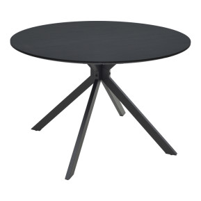 Τραπέζι Xuson  μαύρο mdf με μεταλλικό πόδι Φ120x75εκ
