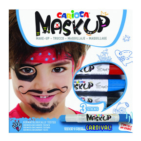 Βαφές Προσώπου 3τεμ Carioca Maskup (Κόκκινο-Μπλε-Μαύρο)  Carioca 43050 3-2169