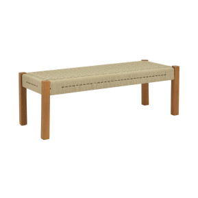 Παγκάκι Uma  teak ξύλο και pe σχοινί σε φυσική απόχρωση 150x45x40εκ