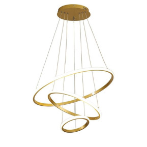 Φωτιστικό οροφής Rings  led μέταλλο χρυσό Φ60x100εκ