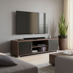 Έπιπλο τηλεόρασης Serank  σε oak-ανθρακί απόχρωση 120x40x40εκ