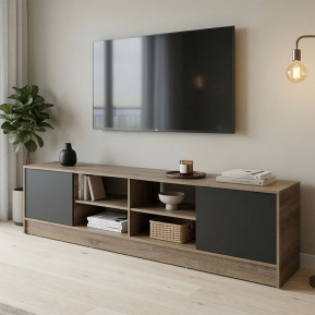 Έπιπλο τηλεόρασης Tivia  sonoma-ανθρακί 180x35x41.5εκ