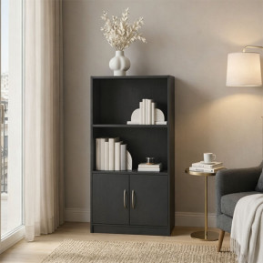 Βιβλιοθήκη Tekaro  ανθρακί 60x30x120εκ