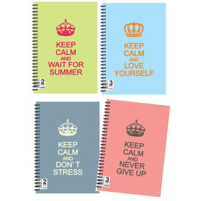 Next keep calm τετράδιο σπιράλ 17x25εκ. 2θεμ. - 10 ΤΕΜ