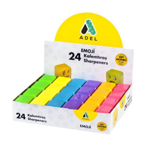 Adel ξύστρα Emoji διπλή ø7mm - ø12mm - 24 ΤΕΜ