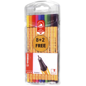 Μαρκαδοράκι Stabilo Point 0.4mm σετ=10τεμ  Stabilo EA8810 60-367