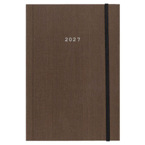 Next ημερολόγιο 2027 fabric ημερήσιο δετό καφέ με λάστιχο 17x25εκ.  Δυνατότητα εκτύπωσης