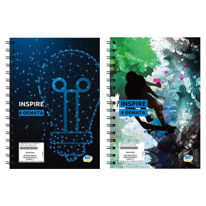 Τετράδια Σπιράλ 4 Θεμάτων Inspire 17x25cm JustNote 104311 - 6 ΤΕΜ 84-291