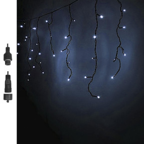 100 Λαμπάκια LED Λευκό Ψυχρό Βροχή με Επέκταση & Προγράμματα IP44 110x80cm (δεν Περιέχεται ο Μετασχηματιστής) Xmasfest 1133501 93-3481