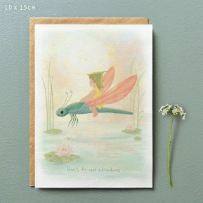 Flower folk Κάρτα-Here's to new adventures