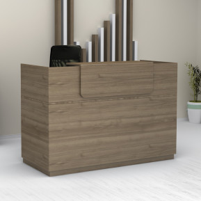 Γραφείο υποδοχής - reception Lemmon  χρώμα καρυδί 160x70x110εκ.