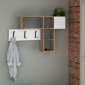 Κρεμάστρα τοίχου Game  χρώμα sapphire oak - λευκό 99,5x15x61εκ.