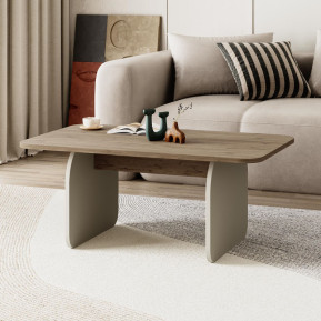 Τραπεζάκι σαλονιού Pietra  χρώμα sepet oak - sandstone 100x60x41,8εκ.