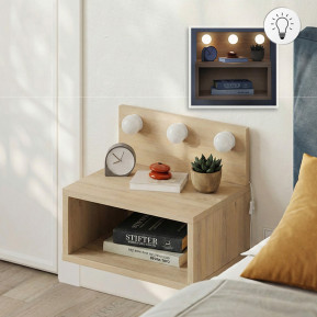 Κομοδίνο επιτοίχιο Treo  με LED χρώμα sapphire oak 40x30x33,8εκ.