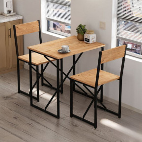 Τραπεζαρία Maysa  Σετ 3 τμχ χρώμα pine oak 72,5x52,5x71,8εκ.