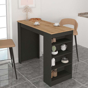 Τραπέζι μπαρ Monaco  χρώμα ανθρακί - sapphire oak 120x51,6x101,8εκ.