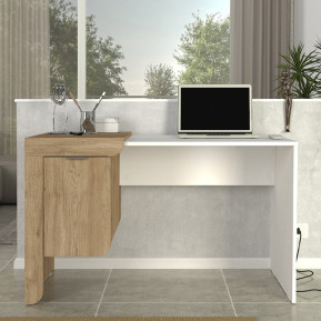 Γραφείο εργασίας Dario  χρώμα sepet oak - λευκό 120x60x73,2εκ.
