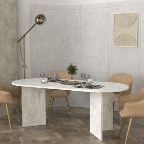 Τραπέζι Cortado  χρώμα λευκό εφέ μαρμάρου 200x90x74εκ.