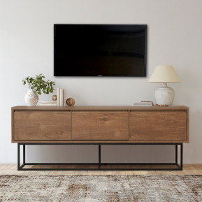 Έπιπλο τηλεόρασης Amedeo  χρώμα καρυδί 140x40x50εκ.
