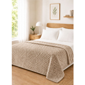 Κουβέρτα Fleece NESTIQ BEIGE MADI